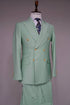 Mens Sage Green Double-Breasted Suits with Gold Button – Formal Slim Fit 2-Piece Pistachio Color