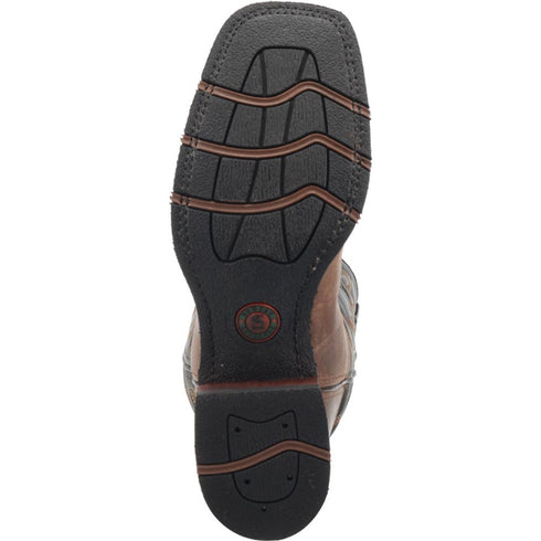 Laredo Montana Sand and Brown Leather Broad Square Toe Boots for Men