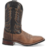 Laredo Montana Sand and Brown Leather Broad Square Toe Boots for Men