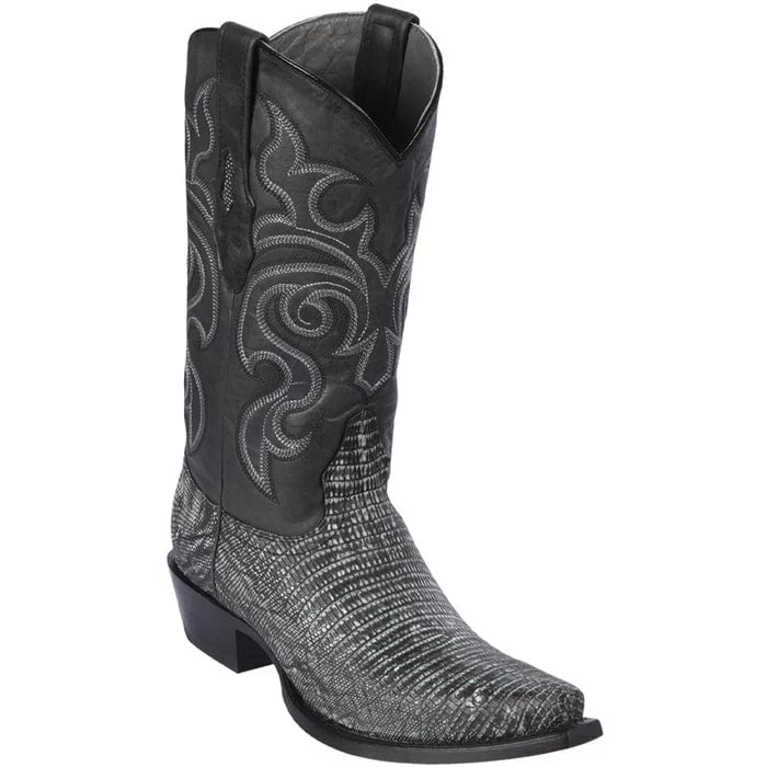 Los Altos Boots - Mens Dress Cowboy Boot - Low Priced Black Caiman Tail Cowboy Boots- in   Black main image 0