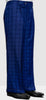 Statement Mens Sapphire Plaid Wool Wide Leg Pants