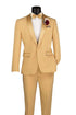 Light Gold Tuxedo Suit for Men – Elegant Two-Piece Wedding and Prom Suit with Satin Shawl Lapel - Mustard Color