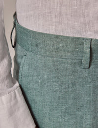 Mens Linen Suit For Beach Wedding - Summer Suit in Sea Green