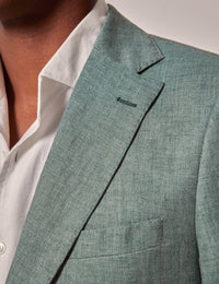 Mens Linen Suit For Beach Wedding - Summer Suit in Sea Green