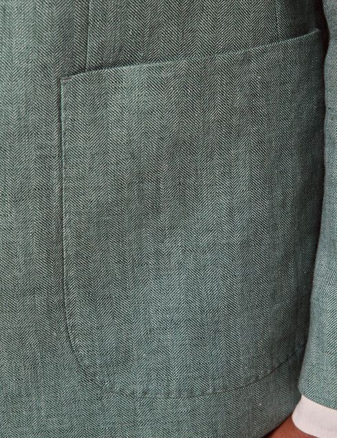 Mens Linen Suit For Beach Wedding - Summer Suit in Sea Green