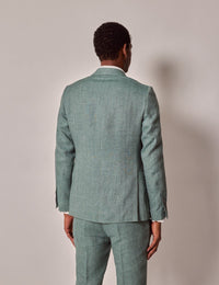 Mens Linen Suit For Beach Wedding - Summer Suit in Sea Green