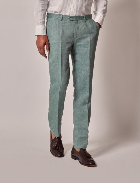 Mens Linen Suit For Beach Wedding - Summer Suit in Sea Green