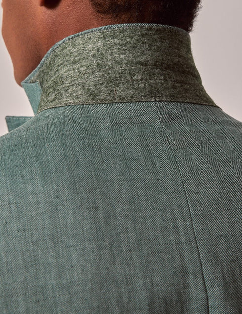 Mens Linen Suit For Beach Wedding - Summer Suit in Sea Green