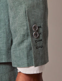 Mens Linen Suit For Beach Wedding - Summer Suit in Sea Green
