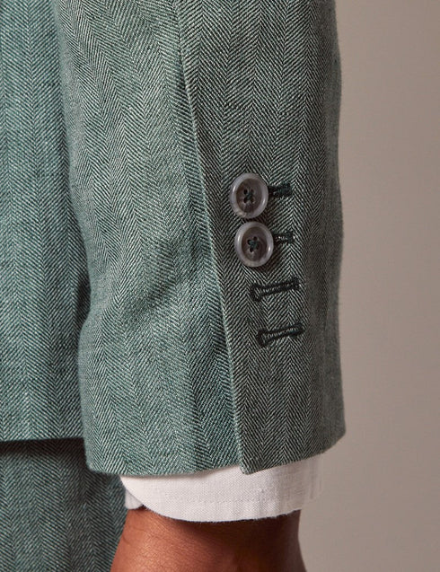 Mens Linen Suit For Beach Wedding - Summer Suit in Sea Green