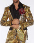 Sequin Tuxedo - Mens Shiny Suit - Stage Flashy Metallic Color Suit in Color Red - Gold Silver or Purple or Green