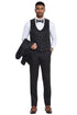 Mens Designer Wedding & Prom Shawl Lapel Vested Paisley Tuxedo in Black