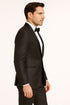 Mens Shiny Black Glitter Tuxedo with Satin Shawl Lapel – Ultra Slim Fit Sparkle Suit for Weddings, Proms & Formal Events