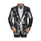 Shiny Sequin White Black Alberto Nardoni Sport Jacket