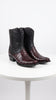 Men’s Black Cherry Caiman Tail Crocodile Boots, European Toe Exotic Western Dress Boots LAB-76B0118