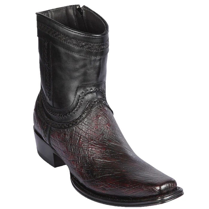 Los Altos Boots - Mens Dress Cowboy Boot - Low Priced Square Toe Shark Skin Cowboy Boots- in Cognac main image 1
