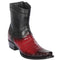 Los Altos Boots - Mens Dress Cowboy Boot - Low Priced Caiman Belly Short Cowboy Boots Burgundy- in Burgundy