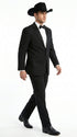 Mens 1 Button Western Cowboy Wedding Tuxedo Black