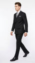 Men’s Black Classic Wool Double Breasted Suit, Formal Wedding Business Dress Suit