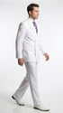 Men’s White Classic Double Breasted Poplin Suit, Formal Two Piece Wedding Dress Suit