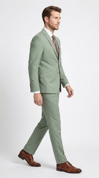 Vanderbilt Collection Men’s Sage 2 Piece Suit, Classic 2 Button Formal Wedding Business Dress Suit