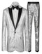 Sequin Suit - Silver Grey Shiny Suit Perfect for Stage or Prom Fancy Pattern Glitter Fabric