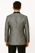 Silver and Black Tuxedo Blazer with Matching Bow Tie - Paisley Sport Coat For Prom or Wedding