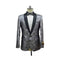 Silver And Black Lapel Paisley Floral Blazer Tuxedo Sport Coat