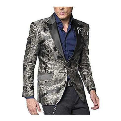 Silver Grey Gray Alberto Nardoni Shiny Jacket Tuxedo