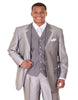Pleated Dress Men Suits - Mens 3 Button Vested Wide Peak Lapel Two Tone Silver Grey Sharkskin Suit