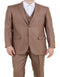 Mens Sharkskin 3 Piece Single Breasted Suit Toast Beige