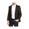 Single Breasted Black Slim Fit Pinstripe One Button Blazer