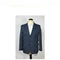Single Breasted Pinstripe Mens Notch Lapel Navy Blue Blazer