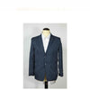 Single Breasted Pinstripe Mens Notch Lapel Navy Blue Blazer