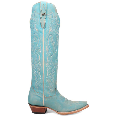 Dan Post Women's Celeste Sky Blue Zipper Snip Toe Boots