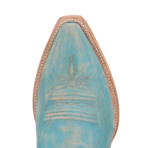 Dan Post Women's Celeste Sky Blue Zipper Snip Toe Boots