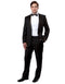 Mens Slim Fit 2 Button Notch Wool Tuxedo in Black