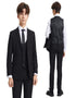 Exclusive Stacy Adams 5pc Boys Suit Solid Slim Fit, Black