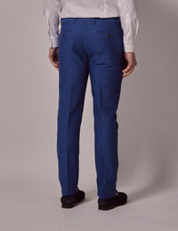 Mens Linen Suit For Beach Wedding - Summer Suit in Royal Blue Slim Fit