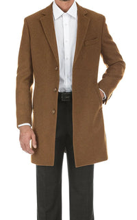 Camel Fall/Winter Essential Slim Fit Overcoat Wool Blend