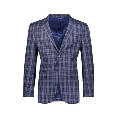 Slim Fit Navy Plaid ~ Windowpane ~ Checker Mens Blazer