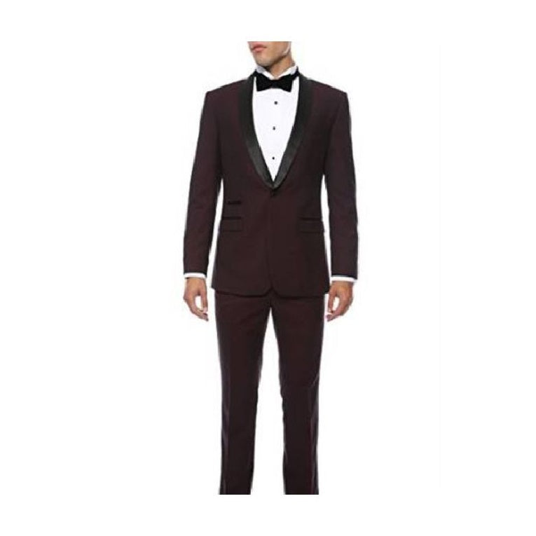 Slim Fit Sport Coat with Narrow Shawl Lapel Red BST-1 main image 0