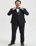 Black Tuxedo - Mens Wedding Suit Vested One Button - Black Prom Suit