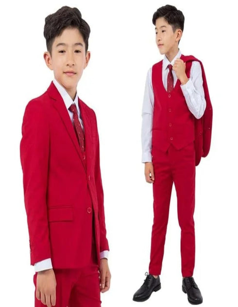 Exclusive Stacy Adams 5pc Boys Suit Slim-Fit, Red