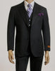 Mens Black Suit - Designer Brand Suit No Pleated Pants Modern Fit