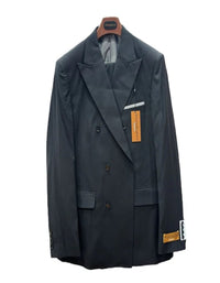 Mens Two Piece Double Breasted Black Suit