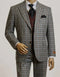 Mens Peak Lapel Modern Fit - No Pleated Pants Designer Brand Multicolor 3 Piece Single Breasted Vested Suit