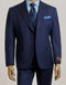 Mens Peak Lapel Modern Fit - No Pleated Pants Designer Brand Navy 3 Piece Vested Chest Pocket Suit