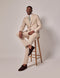 Mens Linen Suit For Beach Wedding - Summer Slim Suit in Stone