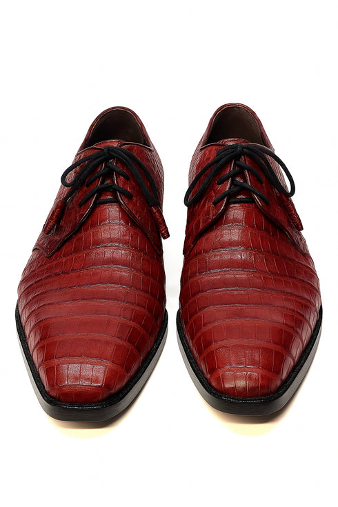 Los Altos All-Over Crocodile Lace Up Dress Shoes